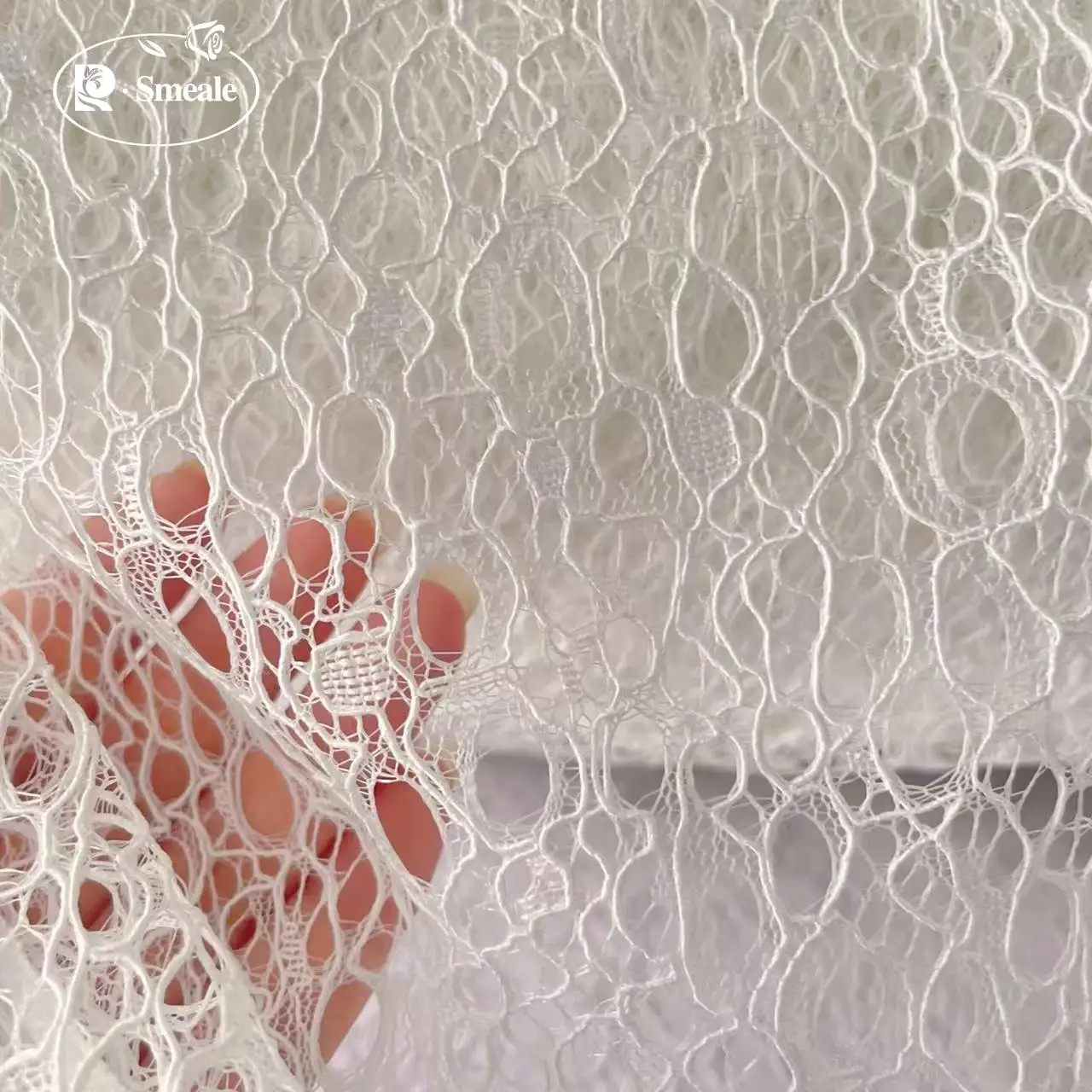 Border Line Großer hohler weicher Mesh-Brautspitzenstoff, Hochzeitskleidstoff, Kleidung Hilfsmaterialien, DIY-Nähzubehör – Detail 3