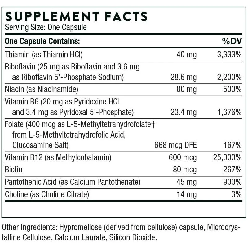 B-Komplex #   12- Vitamin-B-Komplex mit aktivem B12 und Folate -60 Kapseln