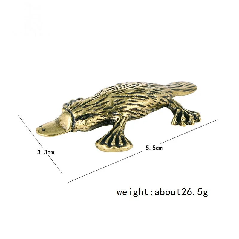 Solid Brass Animal Platypus Figurine Miniature Tea Pet Crafts Desktop Small Ornament Home Decorations Accessories Children Gifts