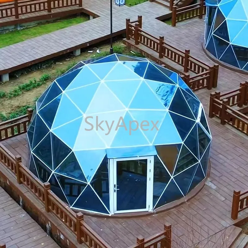 Luxury Soundproof Geodesic Glass Igloo  Dome Tent Waterproof UV Cut Windproof for Outdoor Camping Resort  Garden Glamping Events