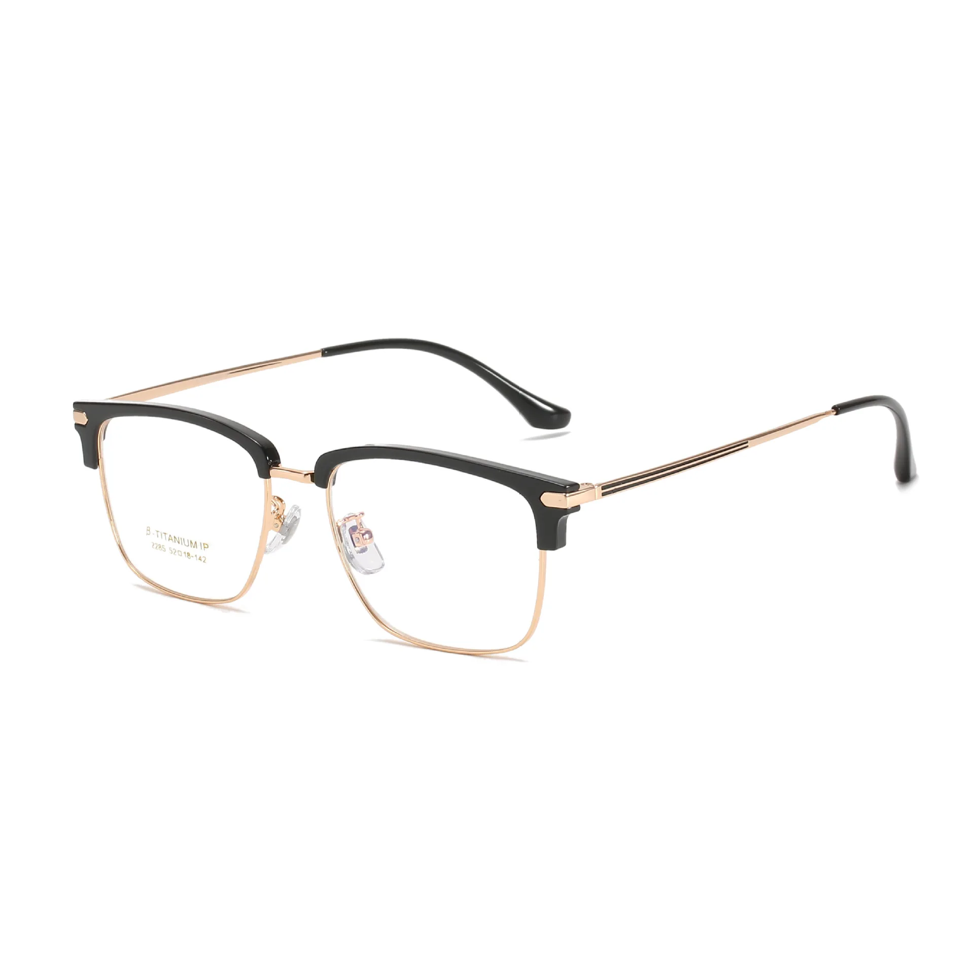 Eyebrow Tr90β Titanium Glasses Leg Square Frame Glasses Frame Optical Frame with Myopic Glasses Option