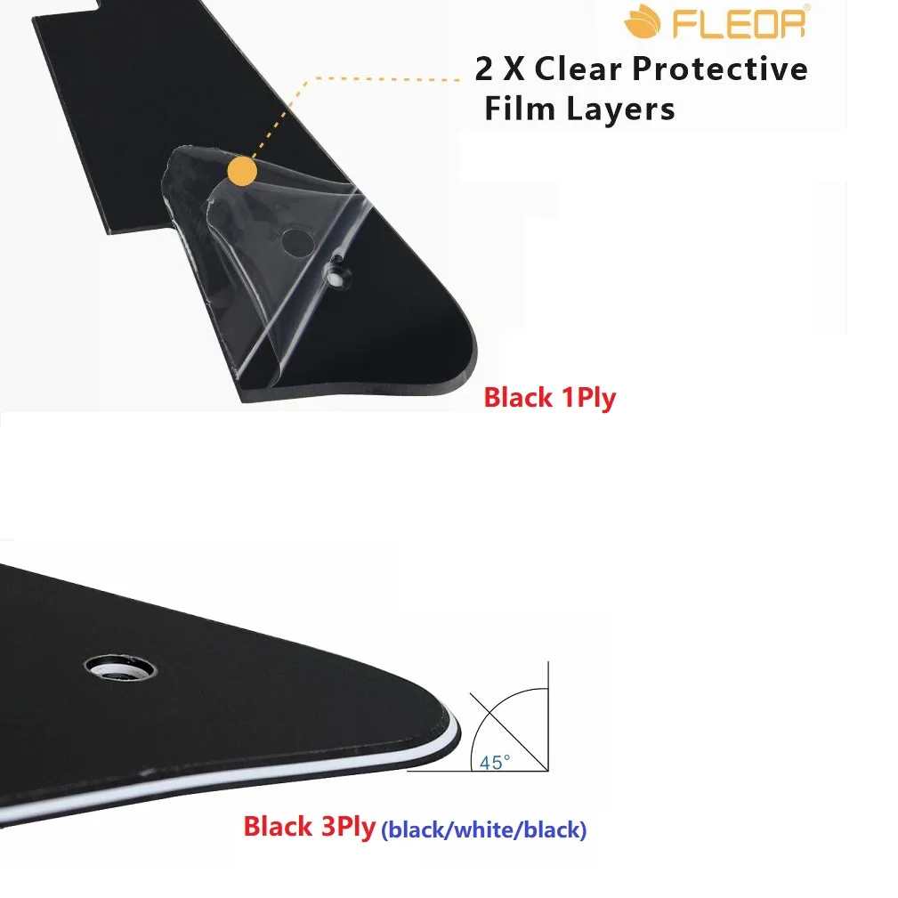 FLEOR Set of LP Guitar Pickguard Scratch Plate and Metal Bracket for Electric Guitar Parts