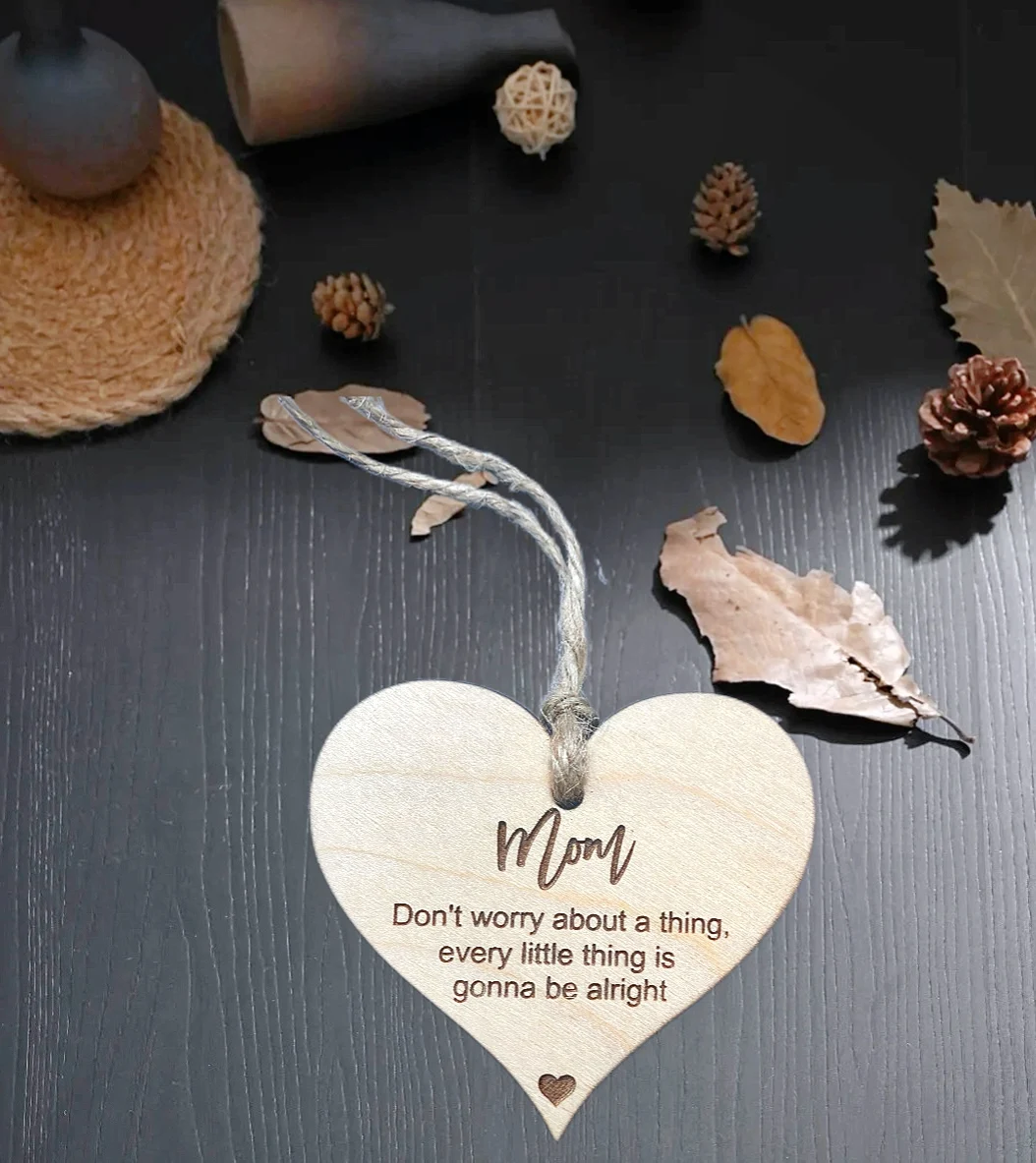 

1Pcs Engraved Wooden Hearts, Mini Keepsake, Gift Tag Message Memorable gift, Personalized gift, Custom tag