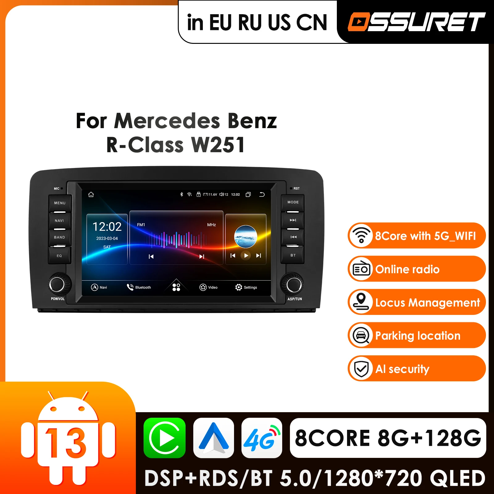 

Carplay Android Radio for Mercedes Benz M-Class W164 GL-Class X164 ML GL Navigation GPS Audio Autoradio Car Intelligent Systems