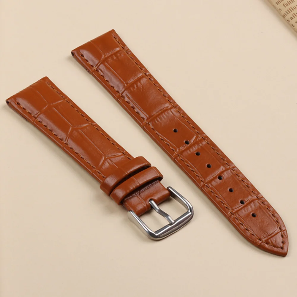 Echtleder-Kalbslederarmband 10/12/13/14/15/16/17/18/19/20/21/22/24 mm, universelles Uhrenarmband mit Slub-Muster, Uhrenzubehör – Detail 19