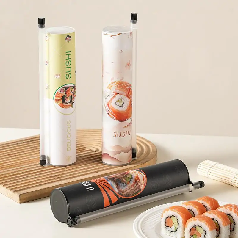 【M】Food Grade Sushi Mold Cone Push Up Paper Bucket Package Paper Box Round Sushi Push Box Wich Sauce Straw Bento Accessories