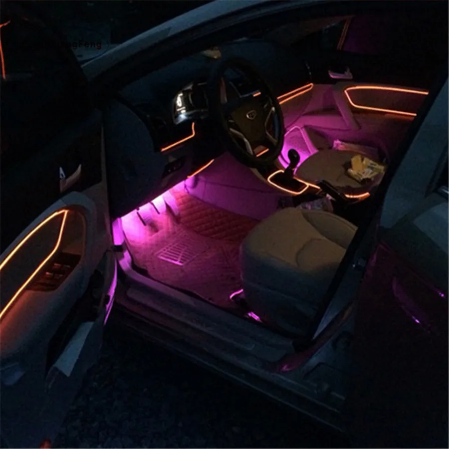 

Auto Car Atmosphere Lights Interior Decorative Lamp EL JXF Wiring Neon Strip DIY Flexible Ambient Light Wire USB