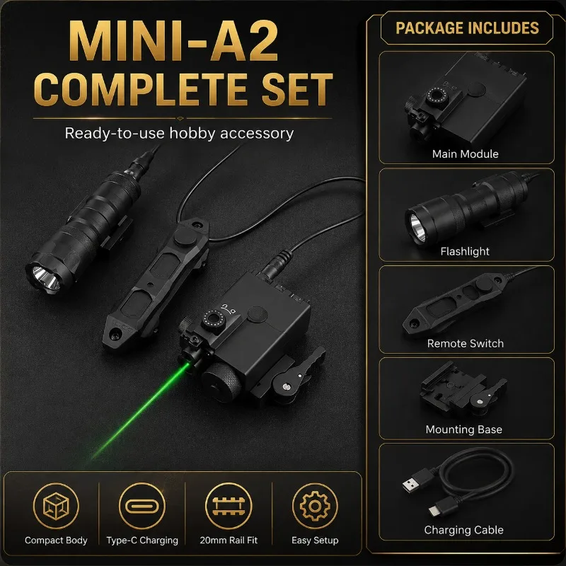 Mini‑size Rail‑Fixed MINI‑A2 Green Beam Marker, Adjustable Hobby Decor Accessory Fit 20mm Slide Rail System