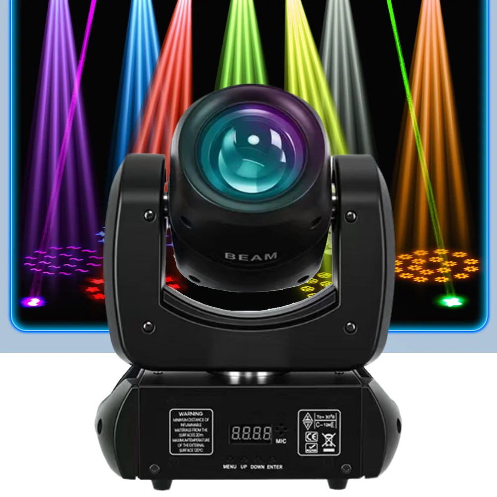 120 واط شعاع أضواء LED تتحرك رئيس 8 ألوان الأضواء 6-الأوجه بريزم DMX512 مع RDM DJ أضواء للمسرح لحفل زفاف الهالوين #1