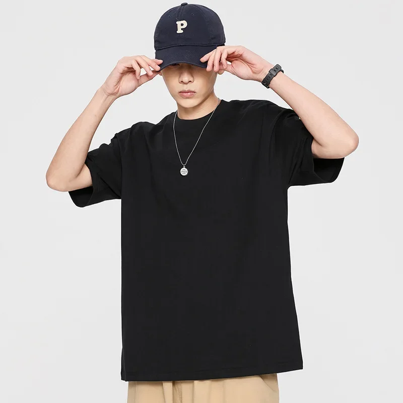 MRMT 2026 Brand New 100% Cotton Men\'s T-shirt Oversize Loose Men T shirt Medium Sleeve Man T-shirts O-neck Tops Tees for Male