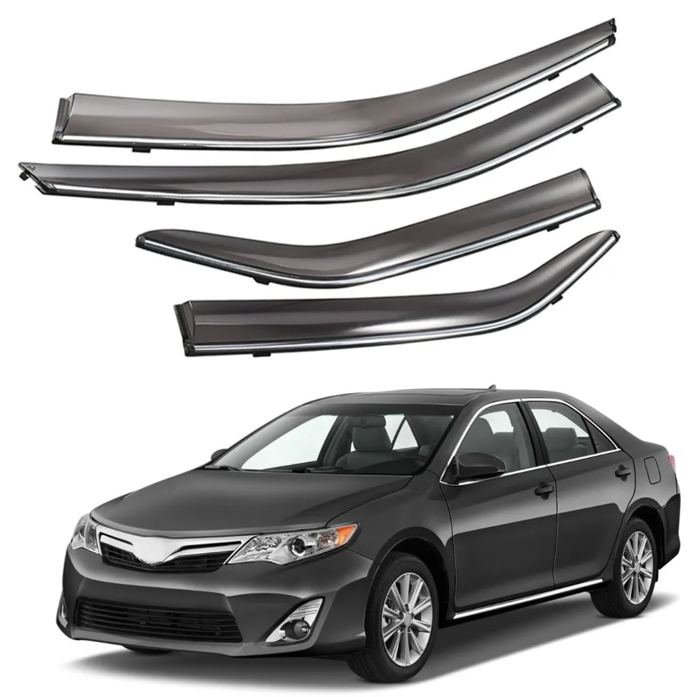

For Toyota Camry 2012-2017 Chrome Trim Window Visors Vent Rain Guards Deflector