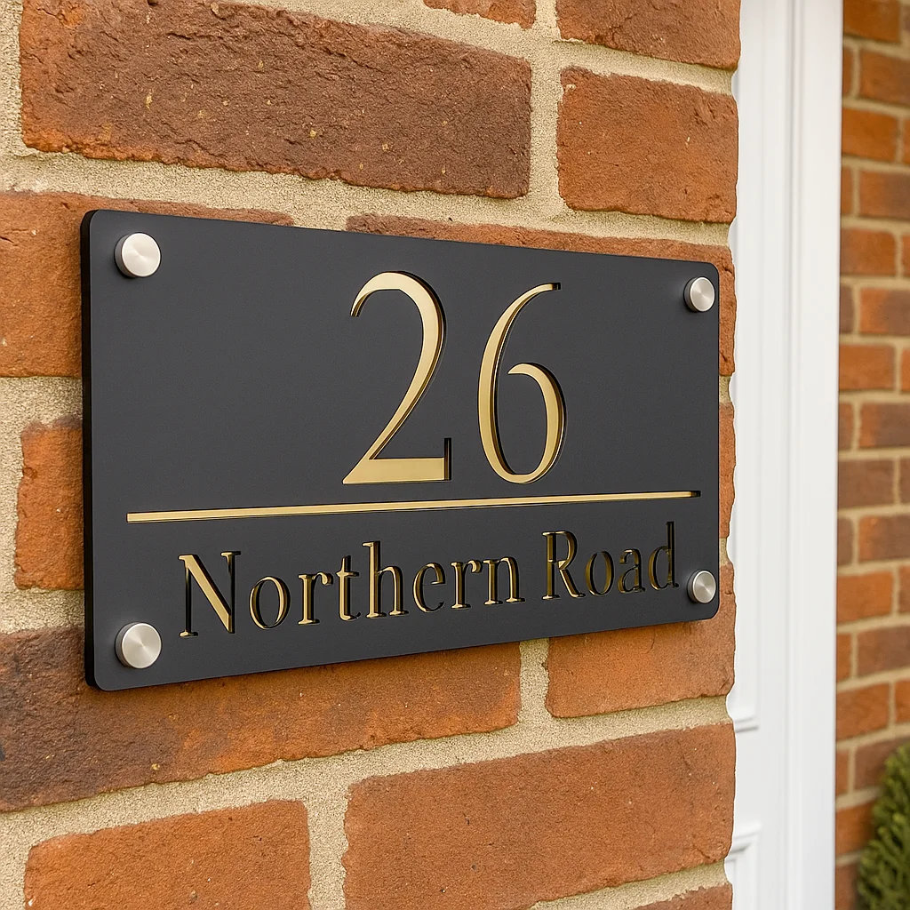 علامة رقم المنزل المخصصة الحديثة علامات الحائط الخارجية لوحات عنوان الأكريليك المقطوعة بالليزر هدية شقة الفيلا #3