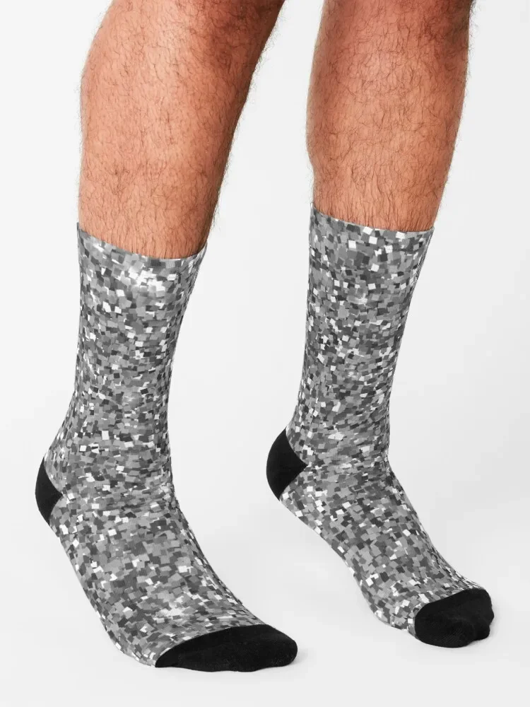 Silver Glitter Art Socks Men's new in's with print Mens Socks Women's