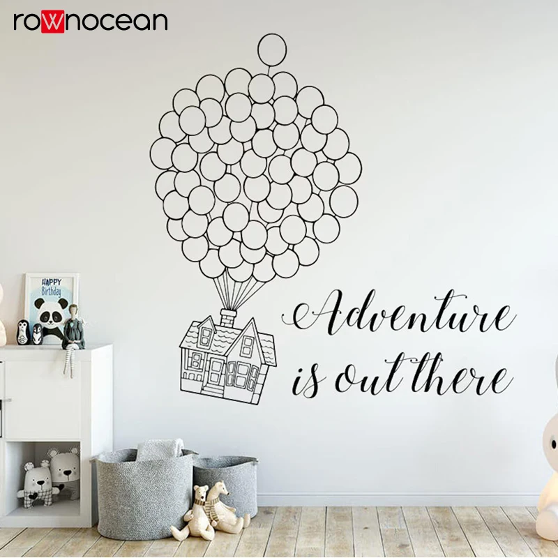 Adventure is out there, Up house with balloons, Travel wall decal, Mountain  camper decoration  Travel sticker E963