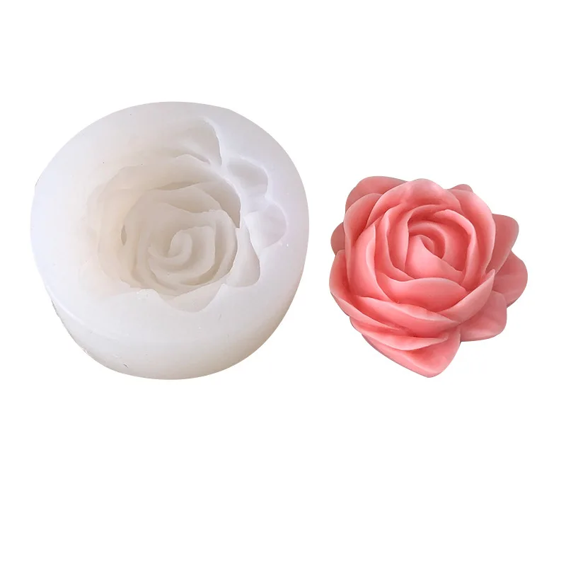 big Rose Aromatherapy Candle Silicone Mold  Flower Gypsum Dropper Decoration Rose Chocolate Cake Mould