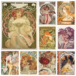Alphonse Mucha 5D DIY Diamond Painting Embroidery Vintage Beauty Nouveau Woman Cross Stitch Mosaic Picture Handicraft Home Decor