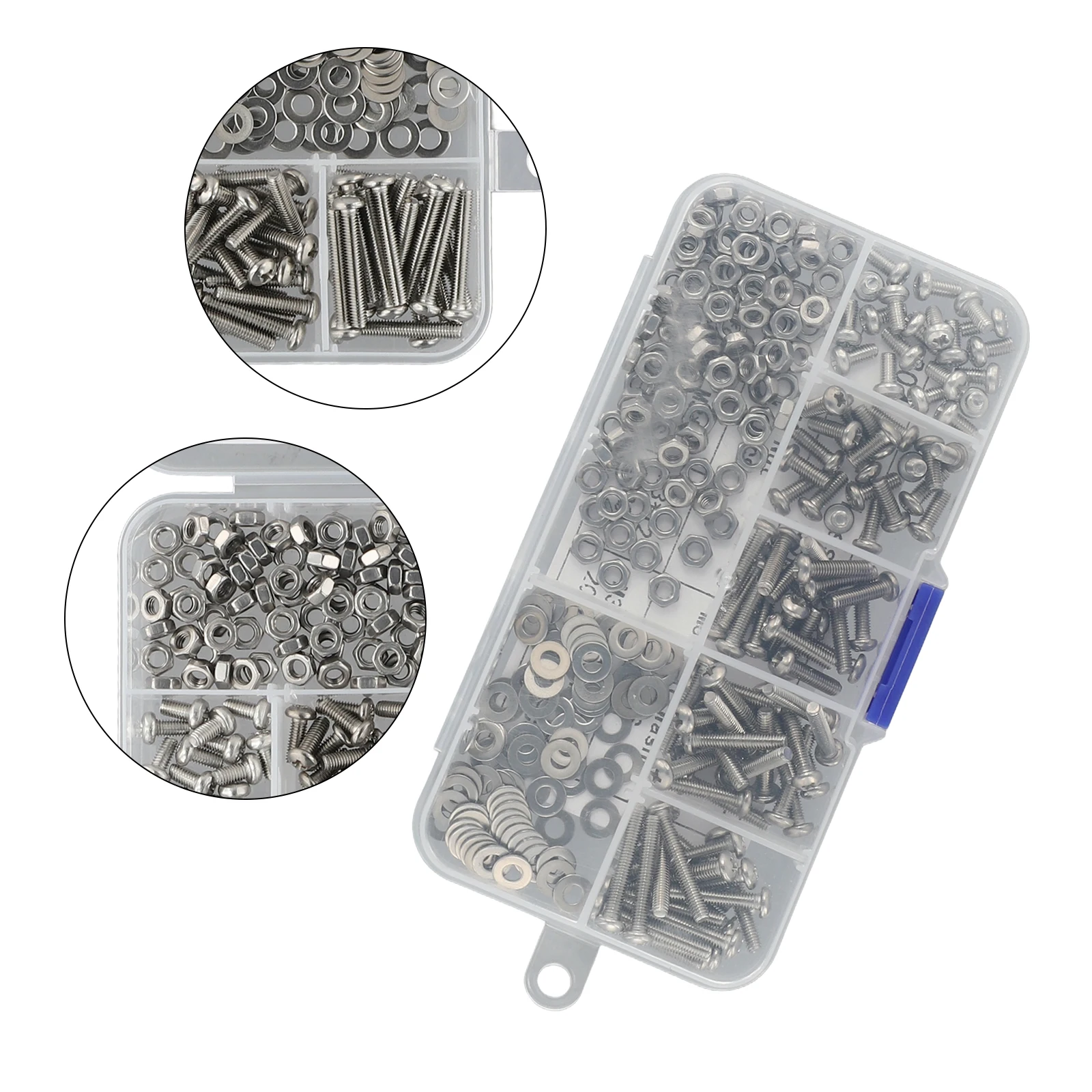 320pcs 3mm Stainless Steel Hexagon Screws Bolts Nuts and Washers Kit for General Purpose Use in Residential Commercial Settings
