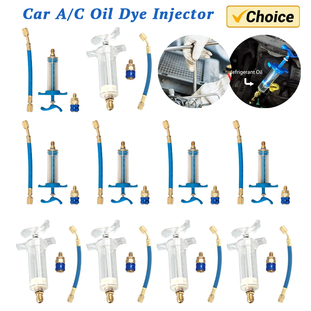 

Air Conditioning Auto Oiler Injection with R-134A Low Side Quick Coupler Adapter 1/4 SAE 30ml 1Oz Air Conditioning Repair Tools