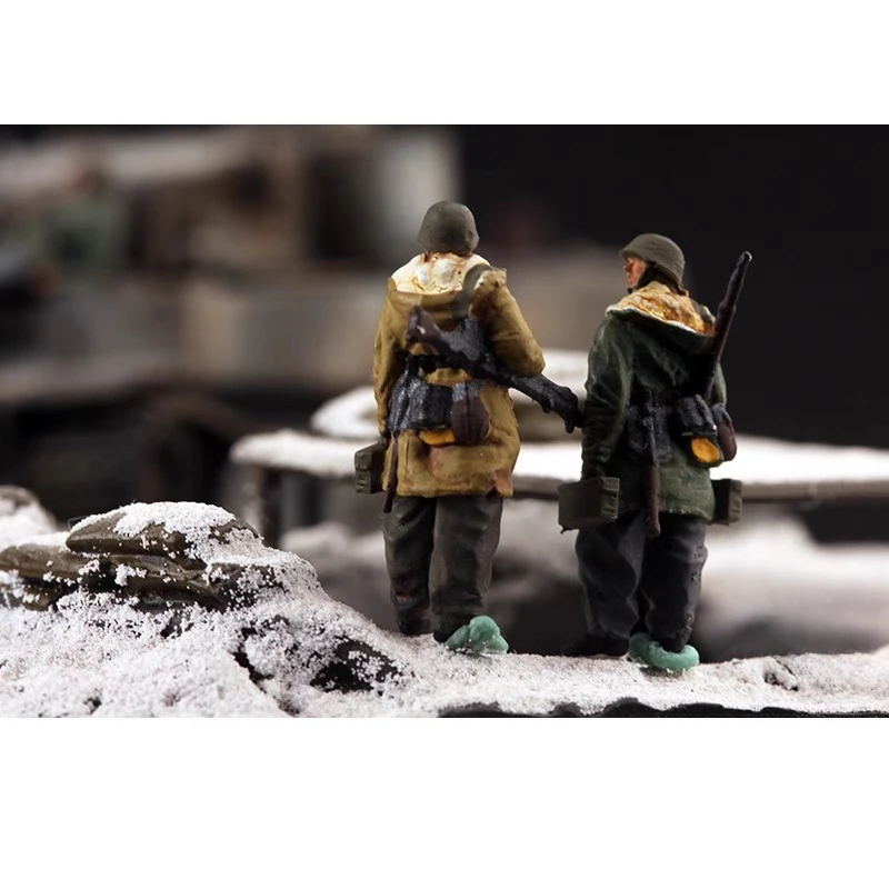 1/72 Deutsche Armee Winter 2 Figuren Kharkov 1943 Männlicher Soldat Dekoration Display Spielzeug Sammlungen Geschenk Sence Modell