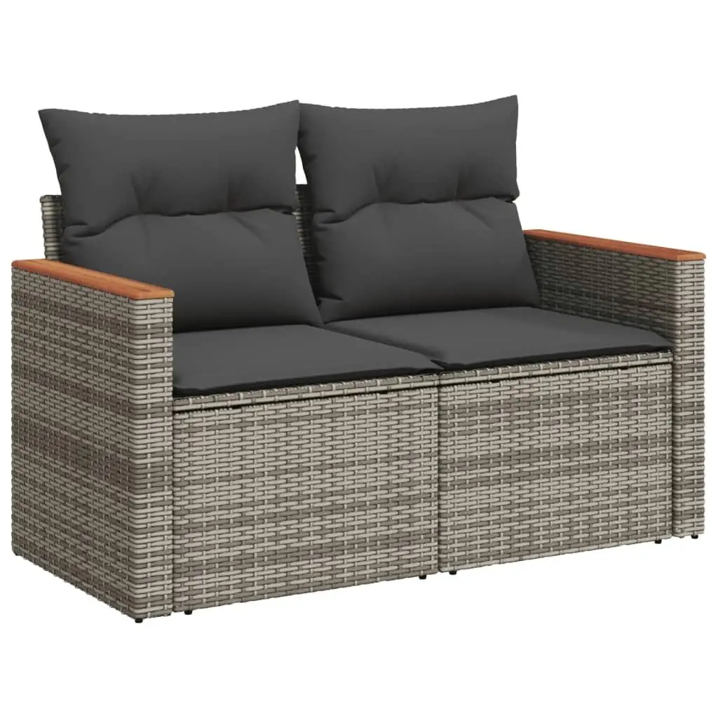 Grey PE Rattan 7-Piece Modular Garden Sofa Set