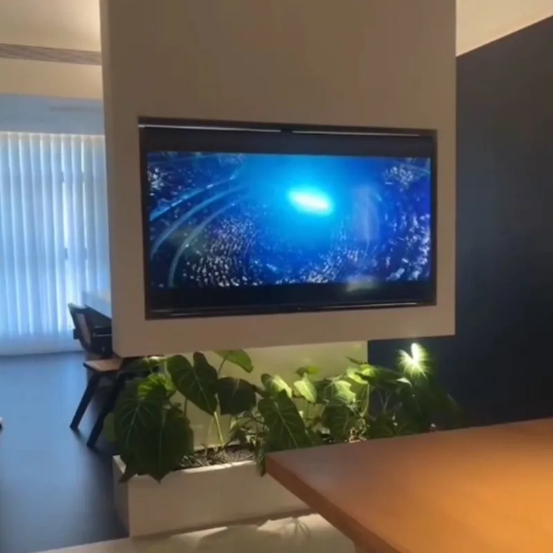 TV stand 360 degrees, partition wall rotating frame, can hide wire, no winding