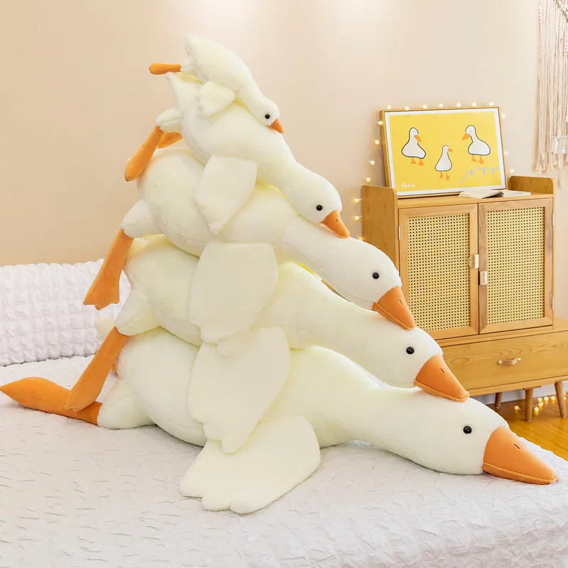 Hot 50/90/130CM Funny Goose Plush Stuffed Soft Duck Sleeping Pillow Sofa Cushion Kids Girlfriend Birthday Gift Toy