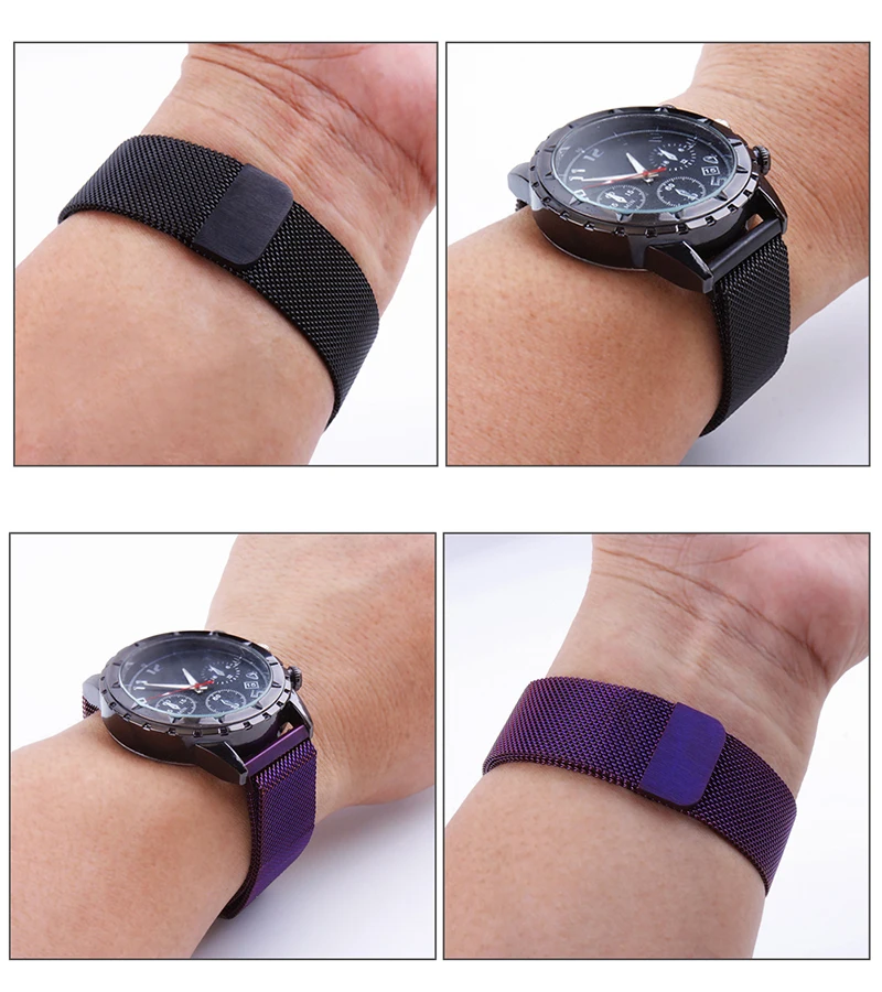 UTHAI Edelstahl-Magnetgeflechtarmband, universell, 16 mm, 18 mm, 20 mm, 22 mm, 24 mm, Uhrenarmband, Schnellverschluss-Uhrenarmbänder – Detail 8