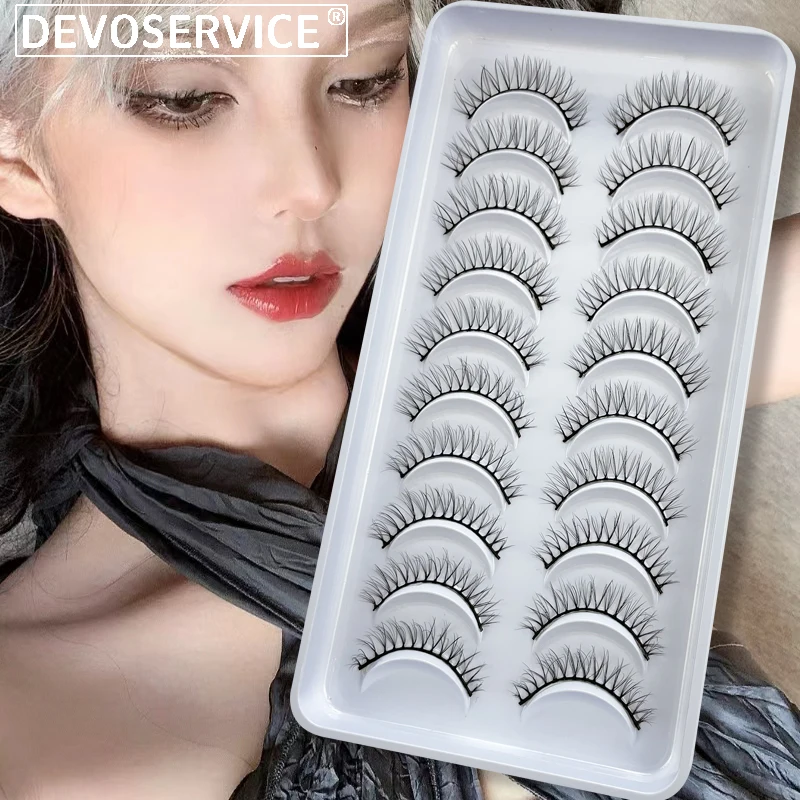 

New 3D Faux Mink Eyelashes 10 Pairs Natural Thick Messy False Eyelashes Dramatic Fake Lashes Stripe Eyelashes Faux Cils Make Up