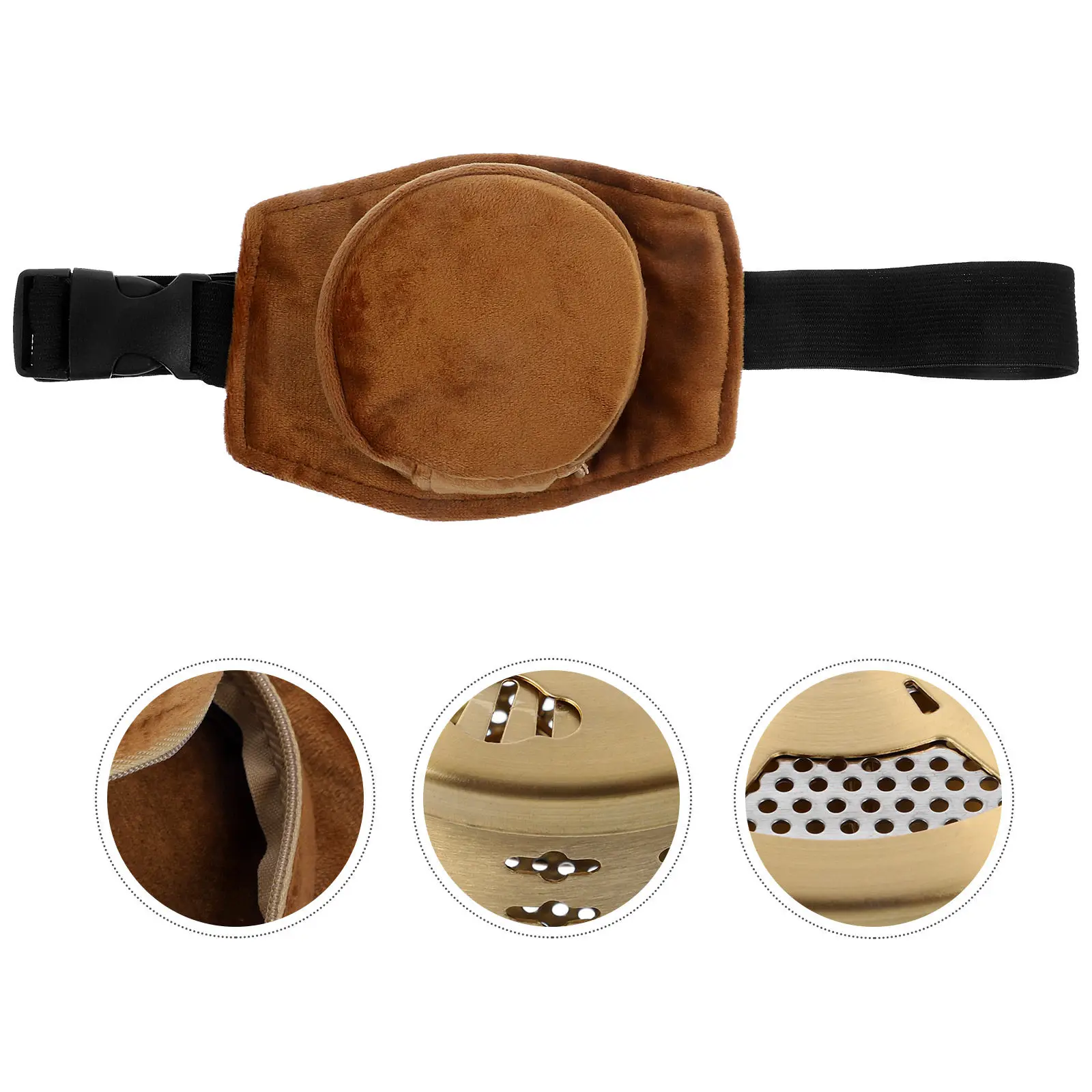 

1Set Copper Moxibustion Box Smokeless Portable Brown with Cover Pain Relief Arthritis Neck Shoulder Health Therapy Home Use