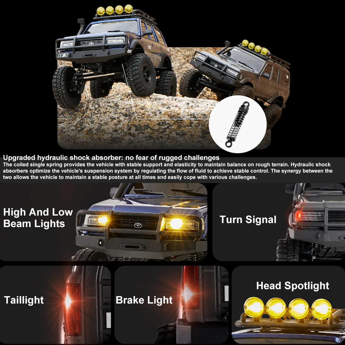 FMS RC Crawler 1/18 FCX18 Land Cruiser LC80 RTR Toyota Licencjonowana 2.4Ghz 4WD Mini zdalnie sterowana ciężarówka Samochód Zabawki dla chłopców i