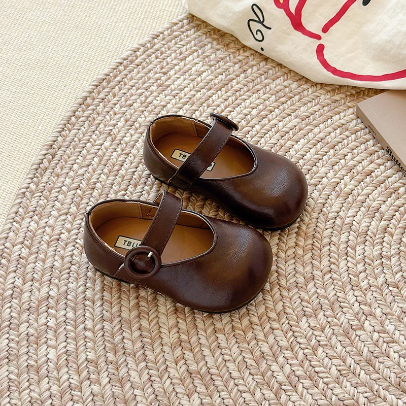 

2025 Children Leather Shoes for Girls Spring Autumn New Fashion Korean Style Soft Bottom Anti-slippery Versatile Princess Shoes