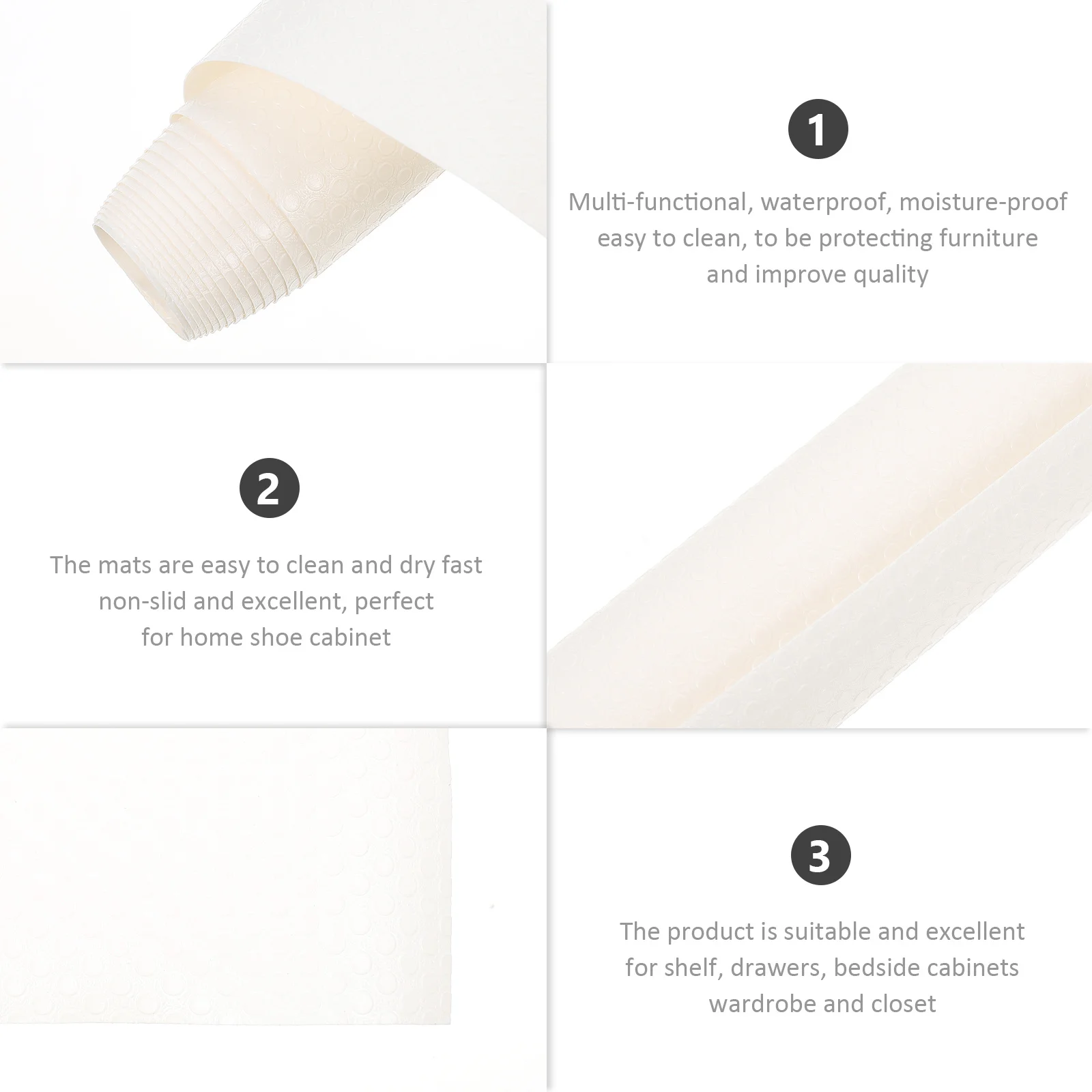 

1-рулонный противоскользящий влагостойкий бумажный коврик, многофункциональный водонепроницаемый вкладыш для ящика, легко чистящийся бытовой вкладыш для полки для шкафа