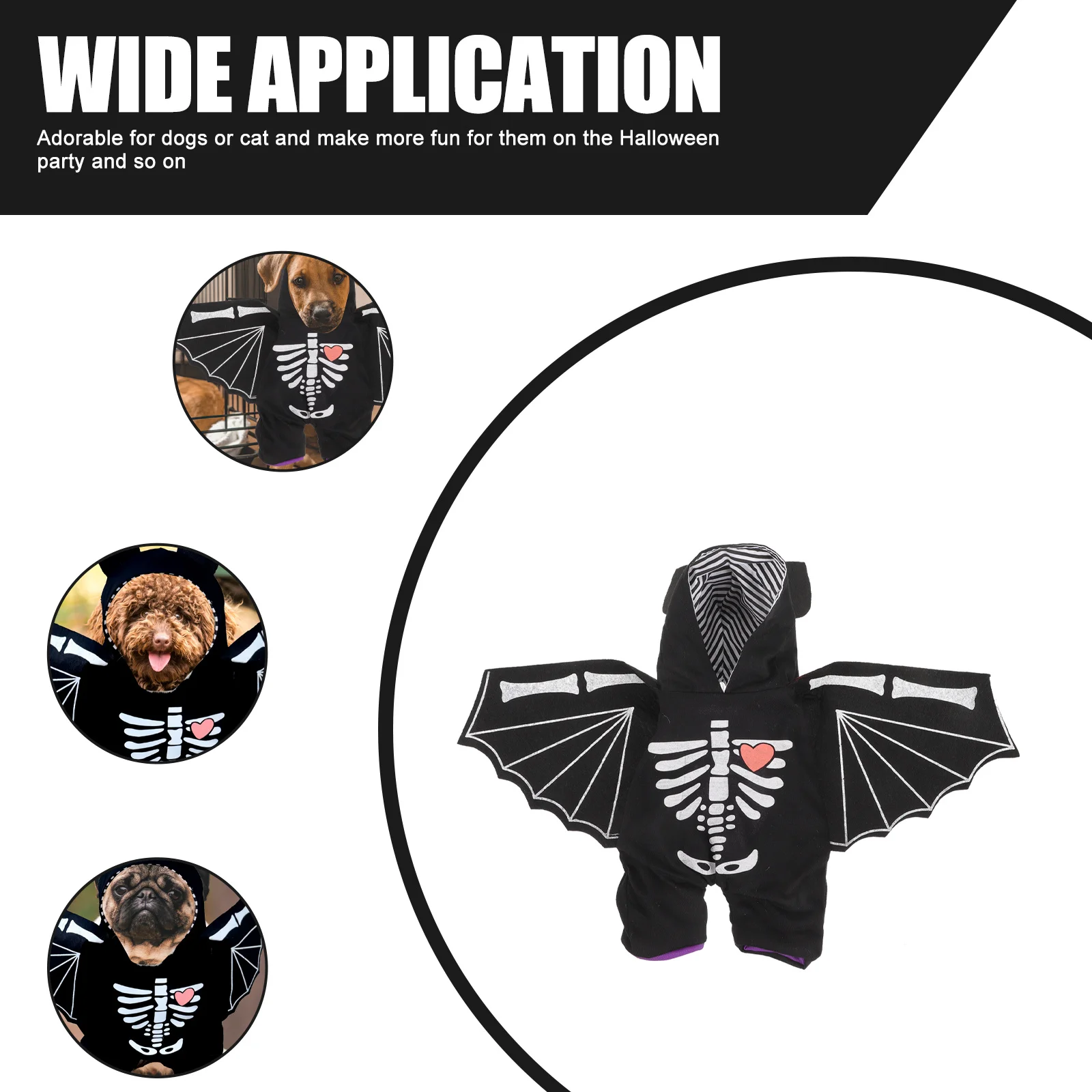 

Durable Polyester Halloween Bat Dog Costume Puppy Clothes Cosplay for Halloween Party Dog Costume Clothing for Cat