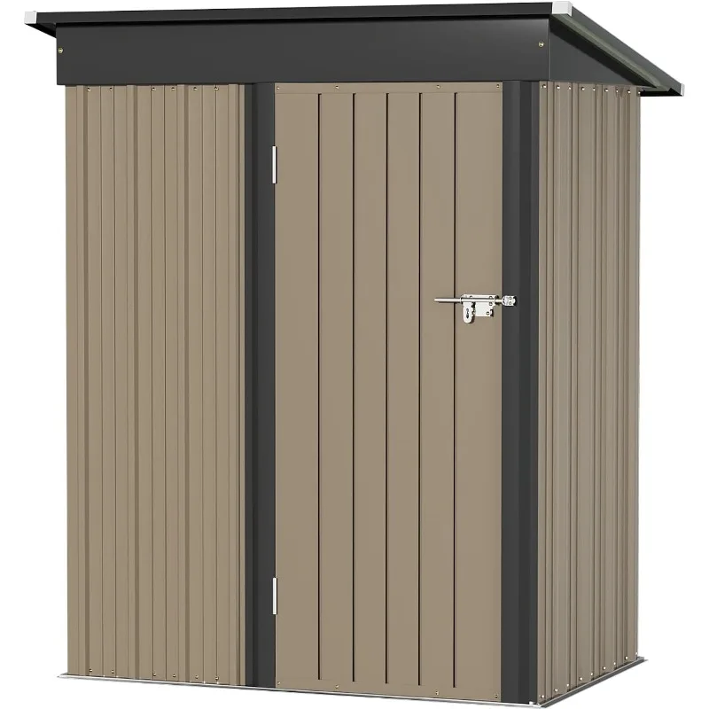 

Outdoor Storage Shed 5FT x 3FT, Steel Utility Tool Shed Storage House with Door & Lock, for Backyard Garden Patio Lawn