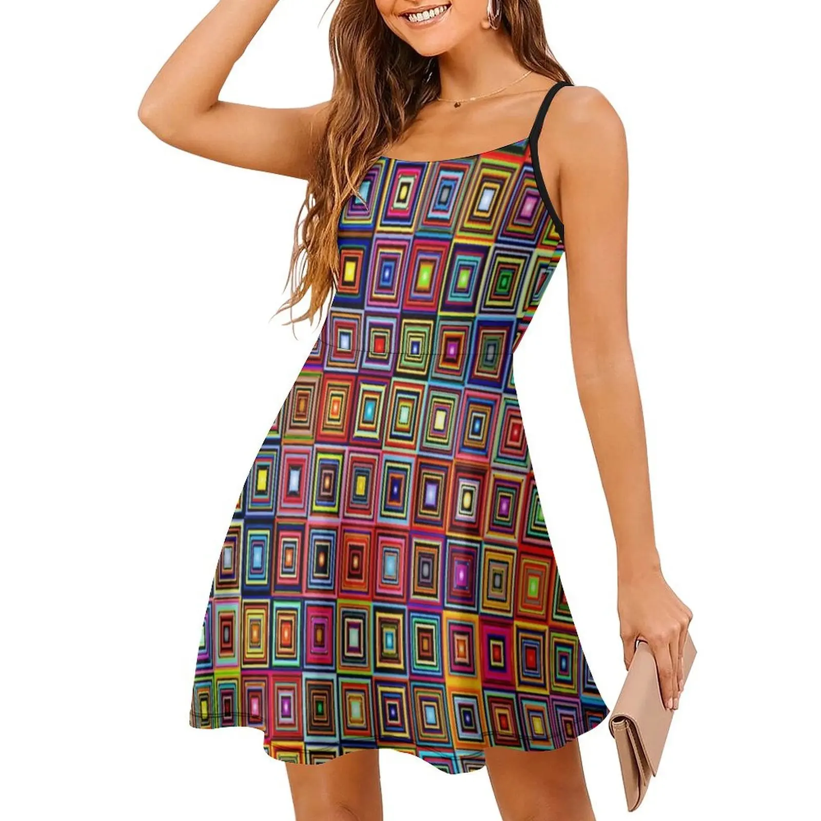 فستان حفلات نسائي من Pattern-879، ملابس نادي مطبوعة عصرية للأعمال الفنية النسائية من الفن التجريدي الحديث #3