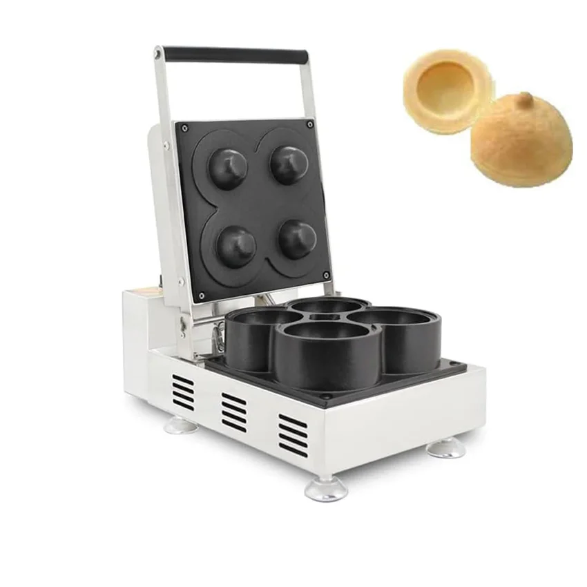 Máquina para hacer gofres con forma de pecho grande, 4 Uds., máquina para hacer gofres con pechos, pastel eléctrico para pechos, máquina para hacer gofres con pechos para mujer y niña, para aperitivos