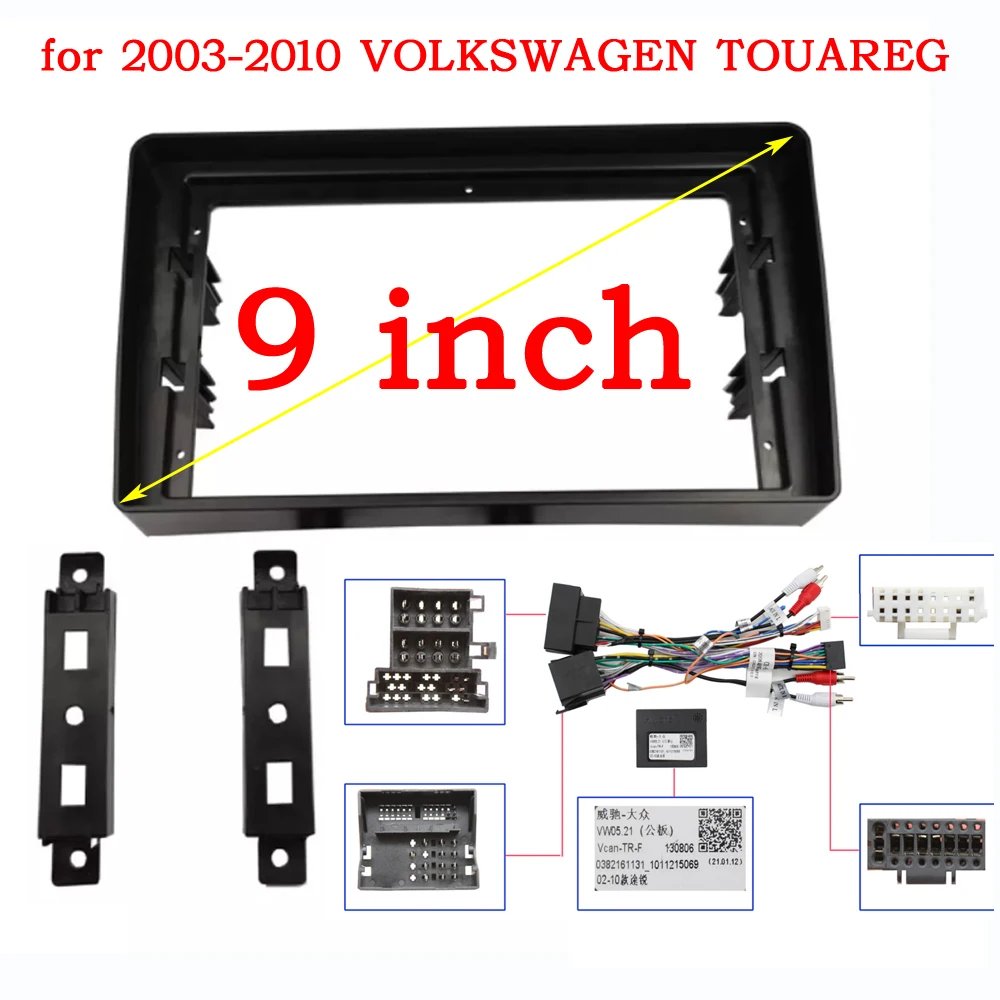 For 9 Inch 2003-2010 VOLKSWAGEN TOUAREG Car Radio Fascias Android GPS MP5 Stereo Player 2Din Head Unit Panel Dash Frame Installa