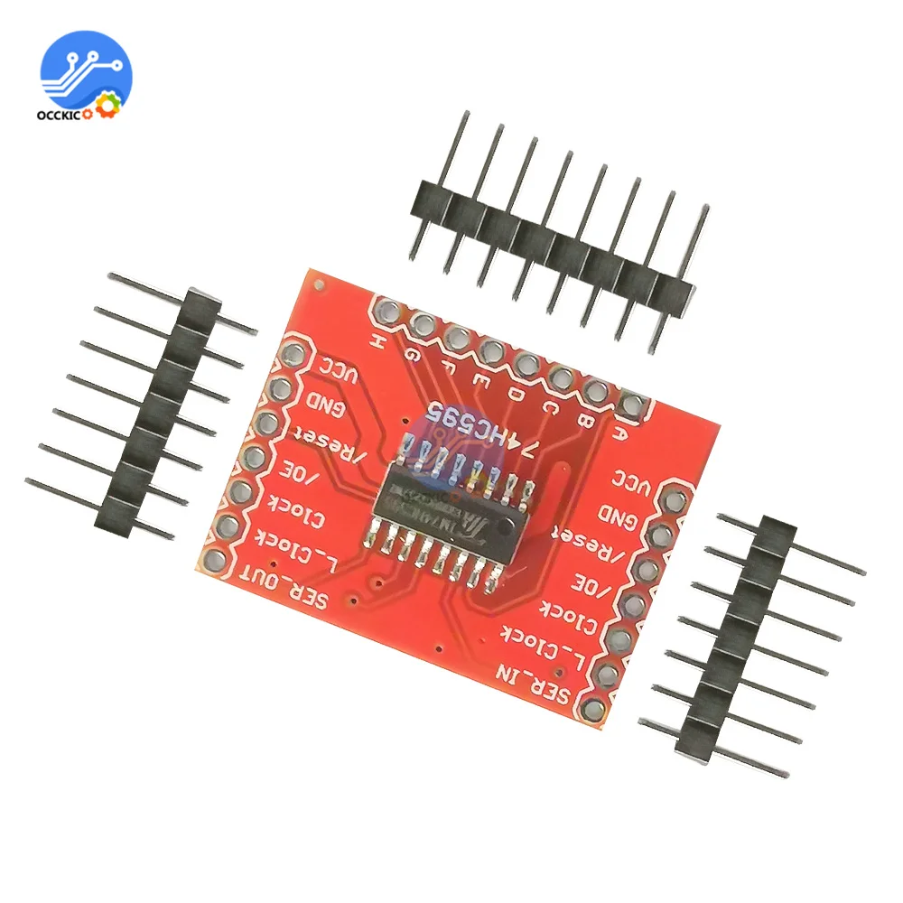 1-5pcs 74HC595 DC3.3-5V Módulo de placa de expansão Registro de mudança com agulha