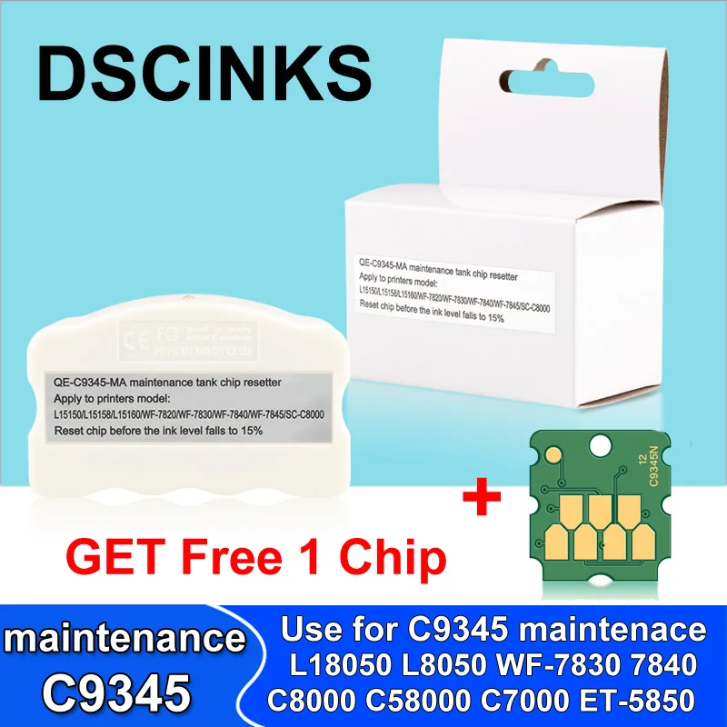 C9345 for Epson C9345 Chip Resetter For Epson L18050 L8050 WF-7830 7840 7820 7845 C8000 C58000 C7000 ET-5850 ET8550 Waste Tank