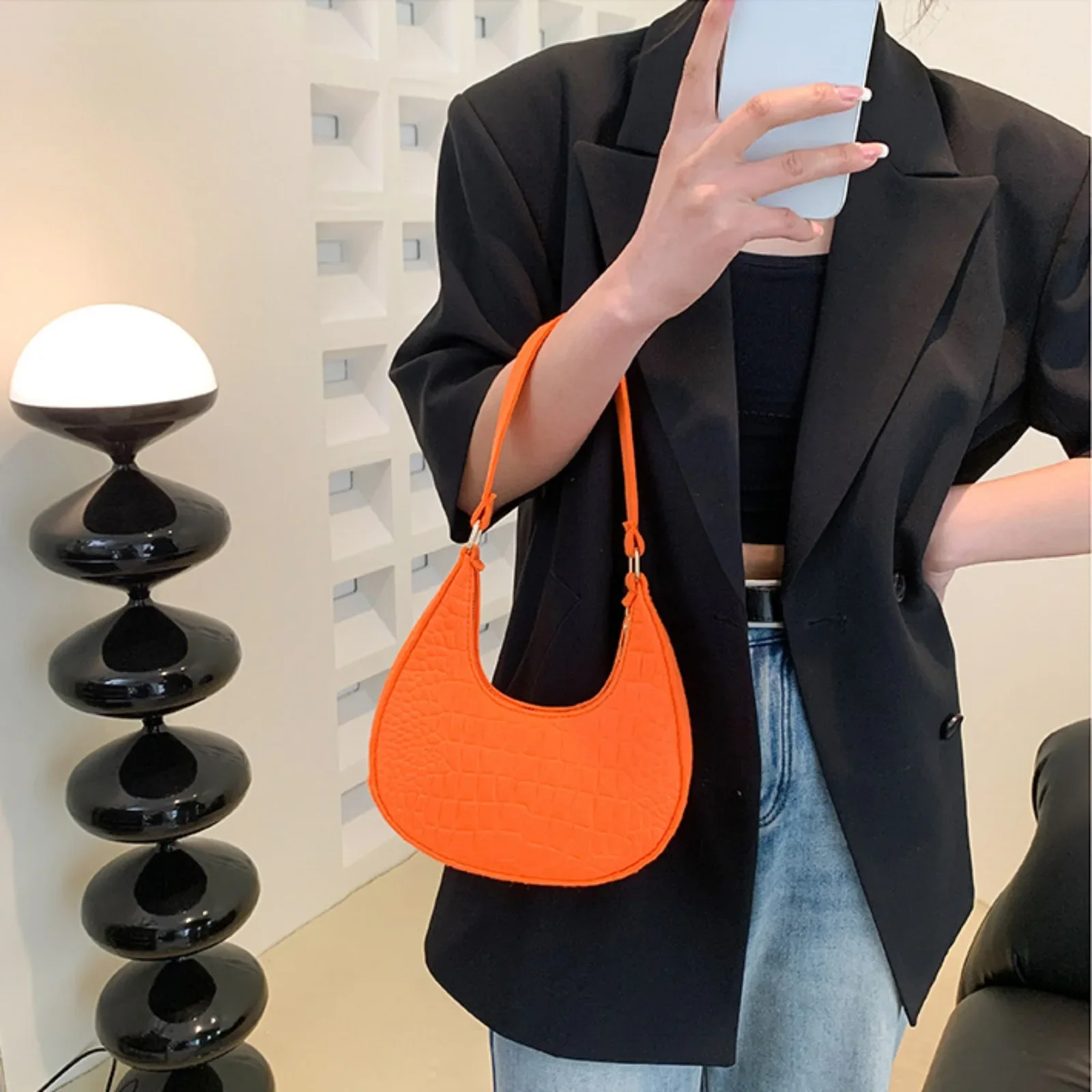 2024 Vintage Women PU Leather Underarm Bag Casual Fashion Ladies Solid Color Hot Sale Small Shopper Tote Female Handbag Clutch