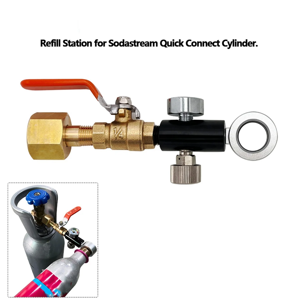 محول إعادة تعبئة الصودا Co2 لمحطة تعبئة كربونات تبادل أسطوانة Co2 الوردية لخزان الصودا DUO Terra Art