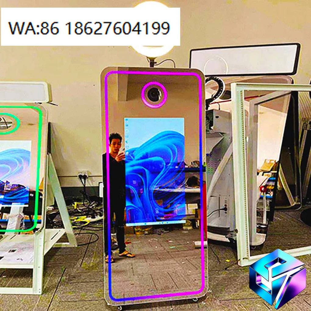 

Digital Magic Mirror Photo Booth Complete System Infinity Glass Frame With Camera Printer For Wedding Party Business Rental