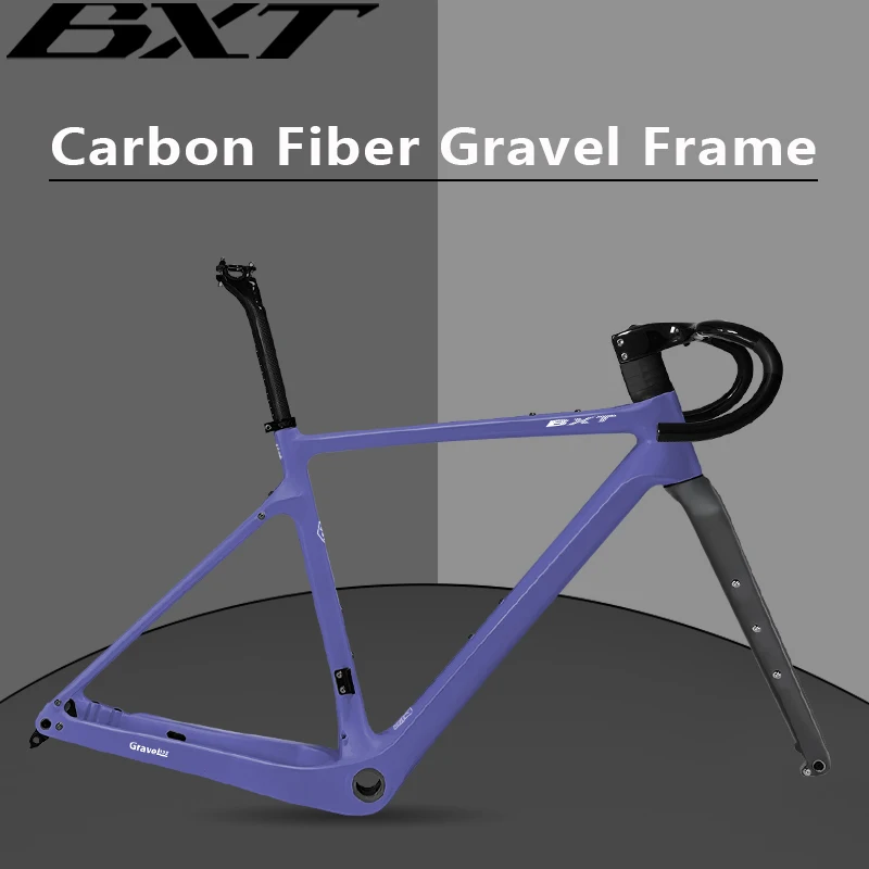 BXT Full Carbon Disc Brake Gravel Bike Frame 700C/27.5er Max Use 47C/2.1 Tire Thru Axle Carbon MTB Bicycle Frame