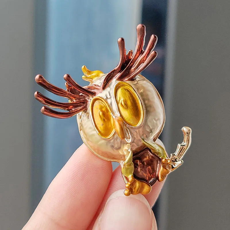 Lovely Enamel Owl Bird Brooches For Women Unisex Funny Angry Bird Cartoon Animal Brooch Daily Party Accessories Jewelry Gift
