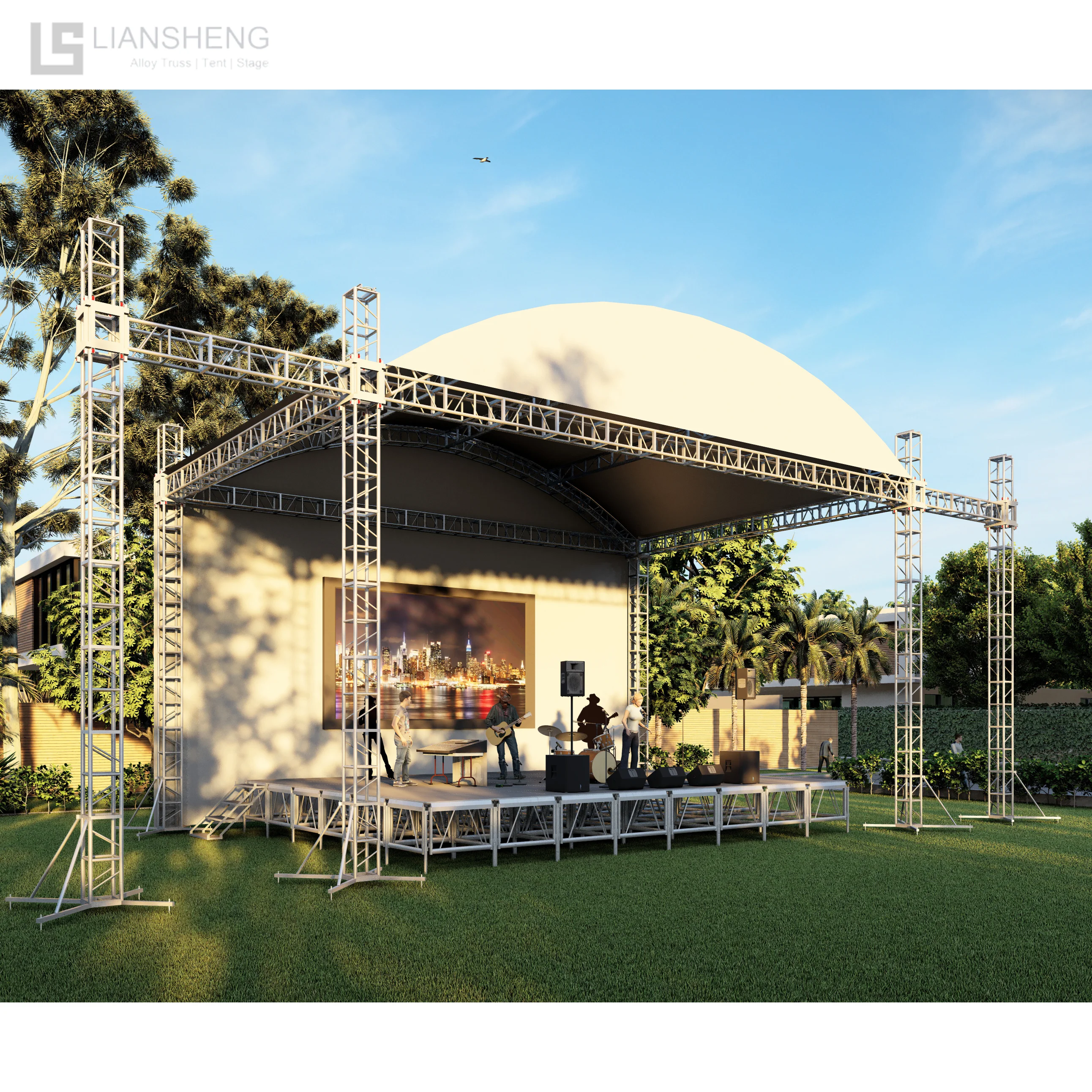 Luxury Wedding Glass Acrylic Stage Platform Aluminium Truss Stage System