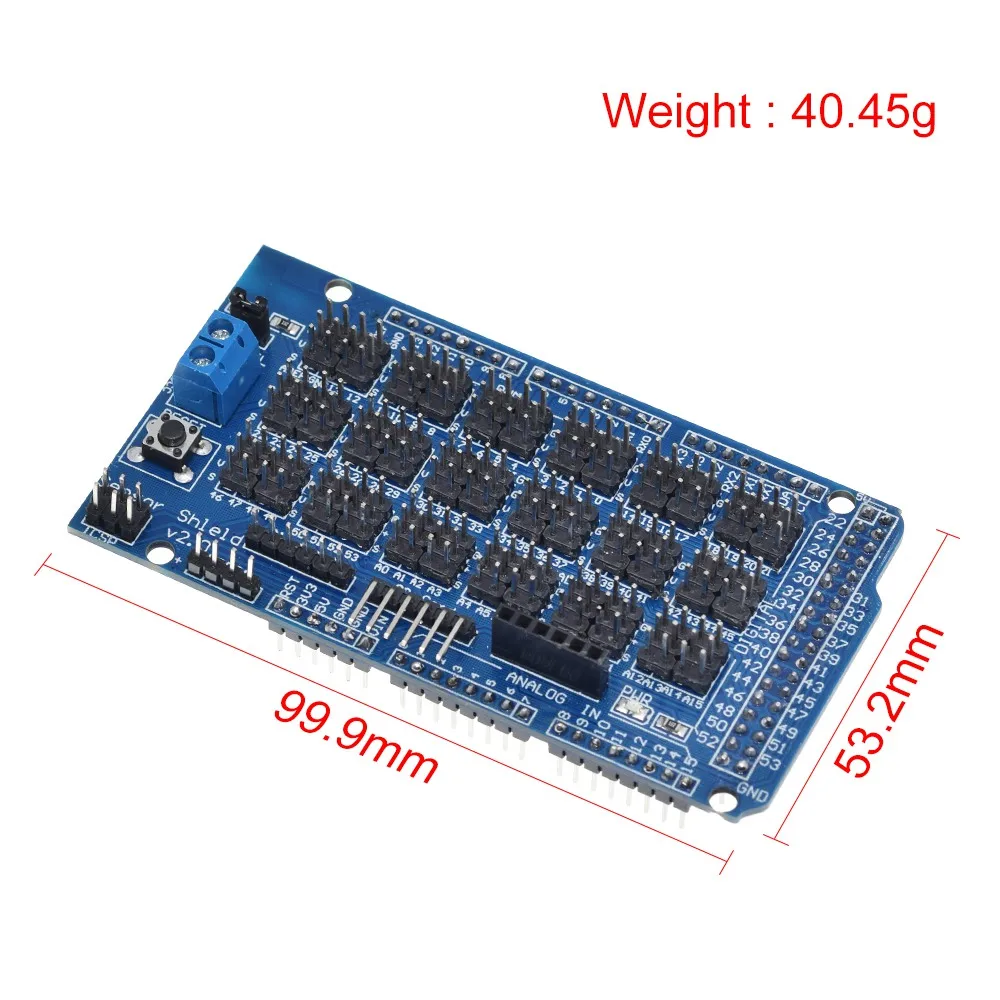 For Arduino TZT MEGA Sensor Shield V1.0 V2.0 Expansion Development Board MEGA 2560 Sup IIC Bluetooth SD Robot Parts DIY