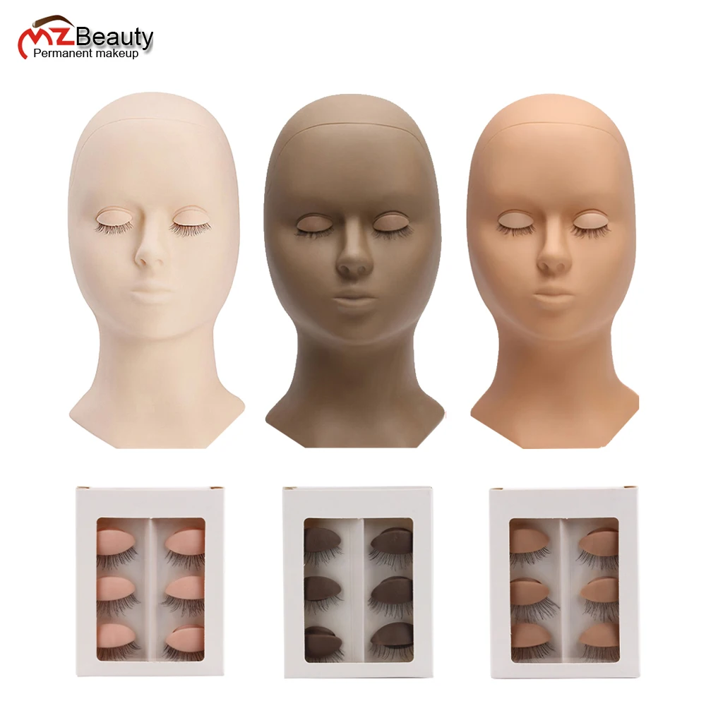 Training Lash Mannequin Head With Eyelid Kit Supplies Professional Practice Eyelash Headform For Lashes Extension Microblading