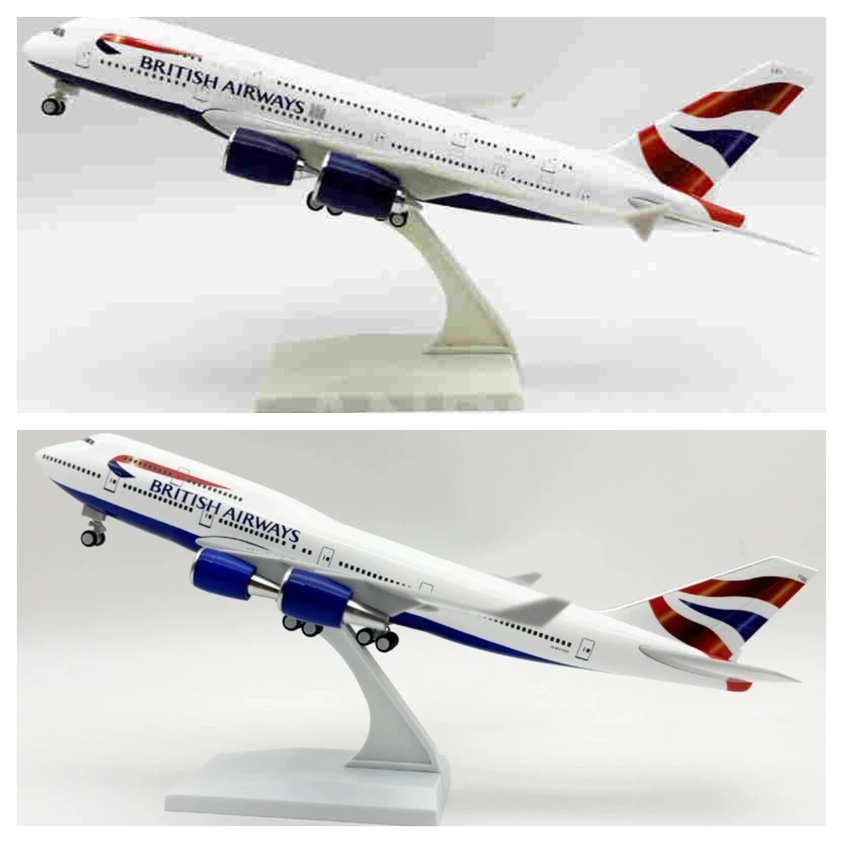 

Игрушечный самолет, весы 30 см B747 British Airways A380, комплект модели самолета, статический литой под давлением полимерный самолет с подставкой для дисплея, авиация