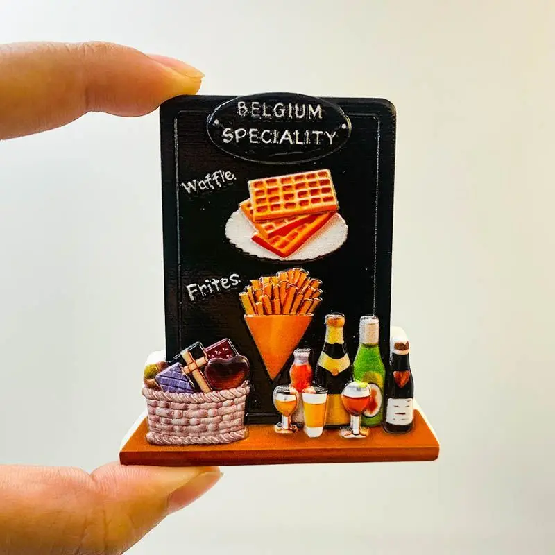 1pc, Belgium Travel Souvenir Fridge Magnet Personalized High-Value Food Decoration 3D