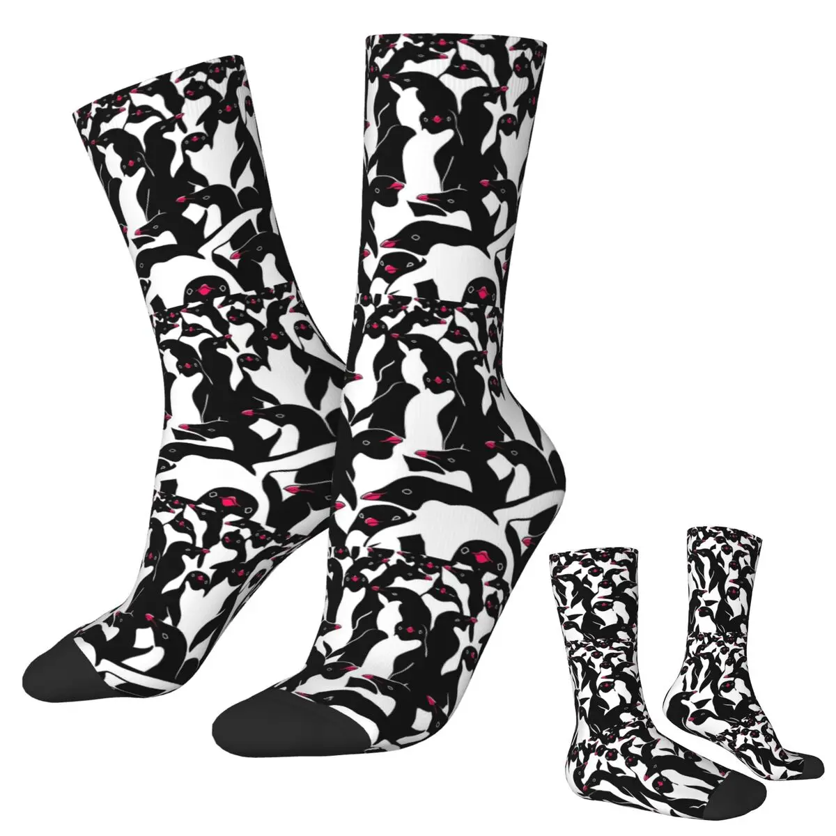 

Носки Meanwhile Penguins II в стиле Харадзюку, впитывающие пот чулки, всесезонные длинные носки, аксессуары для унисекс, рождественские подарки